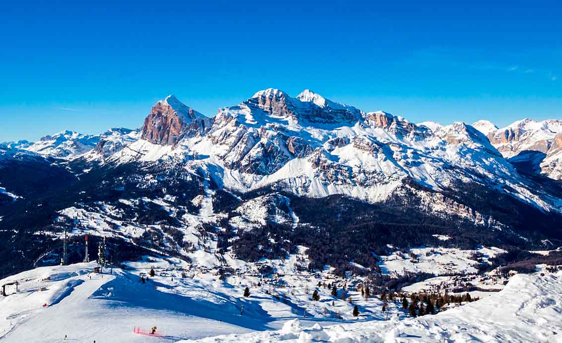 Cortina d'Ampezzo from Faloria ski area